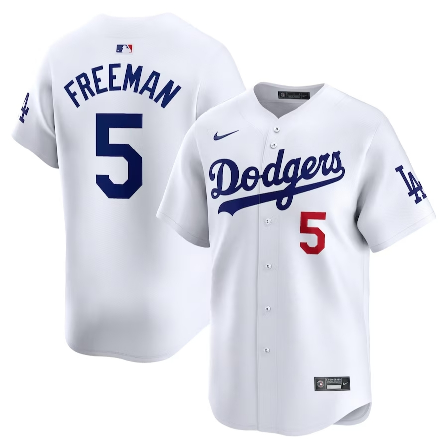 男式 MLB 洛杉磯道奇隊弗雷迪弗里曼白色主場棒球球衣