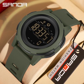 Sanda 2189 頂級品牌男士手錶健身跑步運動計步器卡路里 50M 防水 LED 數字手錶軍用手錶 2024