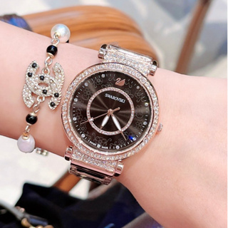 施華洛世奇手錶原裝 100% 女士手錶石英手錶時尚時尚休閒防水手錶