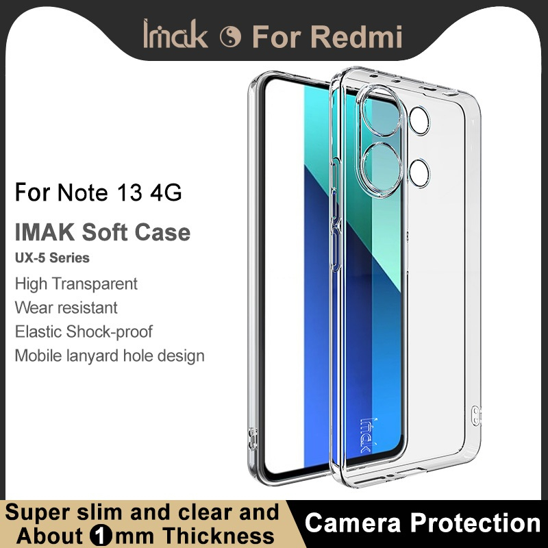 紅米 Redmi Note13 4G 海外版 超薄透明軟TPU手機殼 Imak 後背蓋防滑防撞保護套 空壓殼 矽膠保護殼