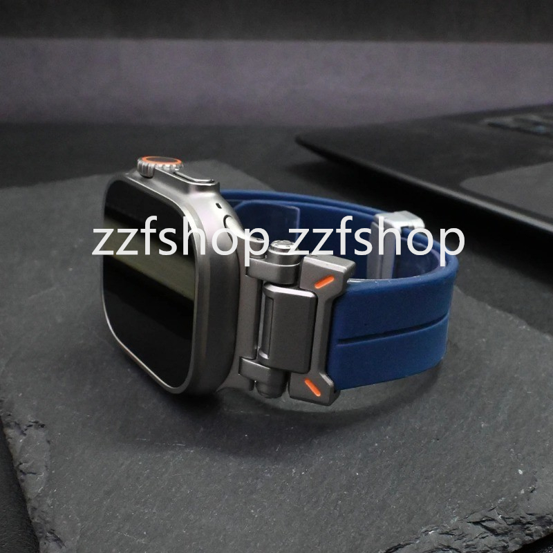改裝矽膠錶帶 適用蘋果手錶Apple Watch Ultra1 2 49mm磁吸 42 44 45mm替換錶帶