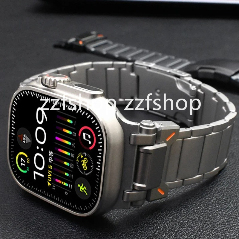 創意改裝Ultra2 超輕鈦合金錶帶 適用Apple Watch Ultra 2 49mm 45mm 新款連接器S9