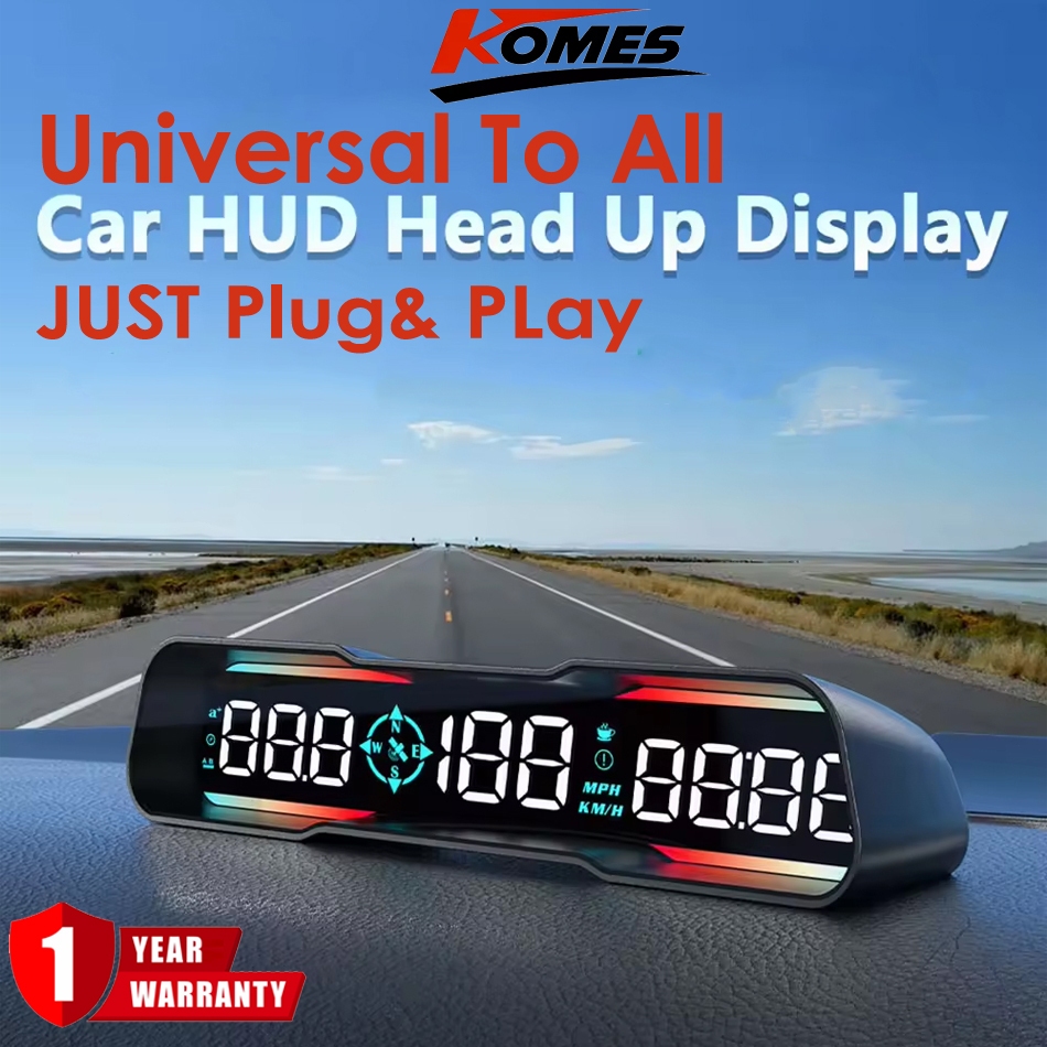 KOMES G19數字車速表  LED抬頭顯示器 USB GPS HUD顯示屏通用適用於所有汽車、公共汽車、卡車、摩托車
