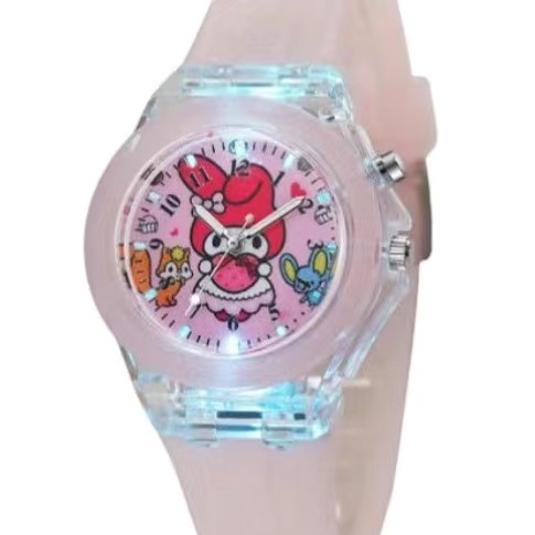 兒童發光手錶矽膠石英錶