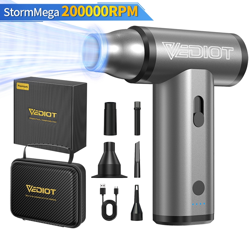 Vediot 200000Rpm StormMega 暴力渦輪風扇 無刷電機 便攜式除塵器 噴射鼓風機  寵物吹水機