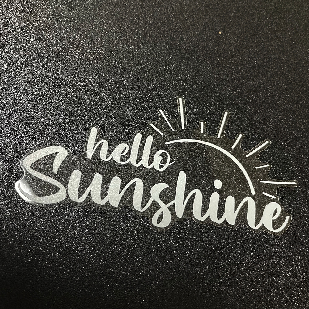 透明車貼 2張 Hello Sunshine 後照鏡裝飾貼 防水車貼