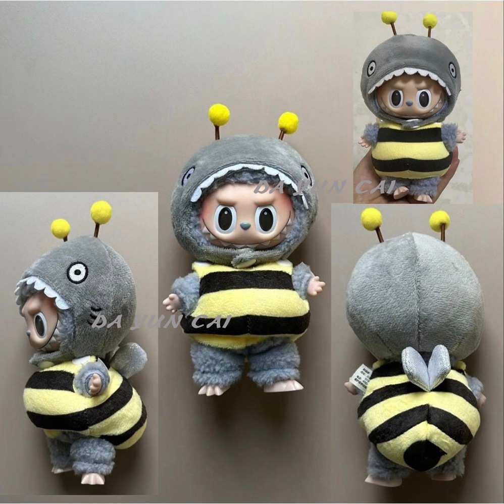 ( 衣服)15cm LABUBU THE MONSTERS 心動馬卡龍 搪膠臉 小蜜蜂衣服