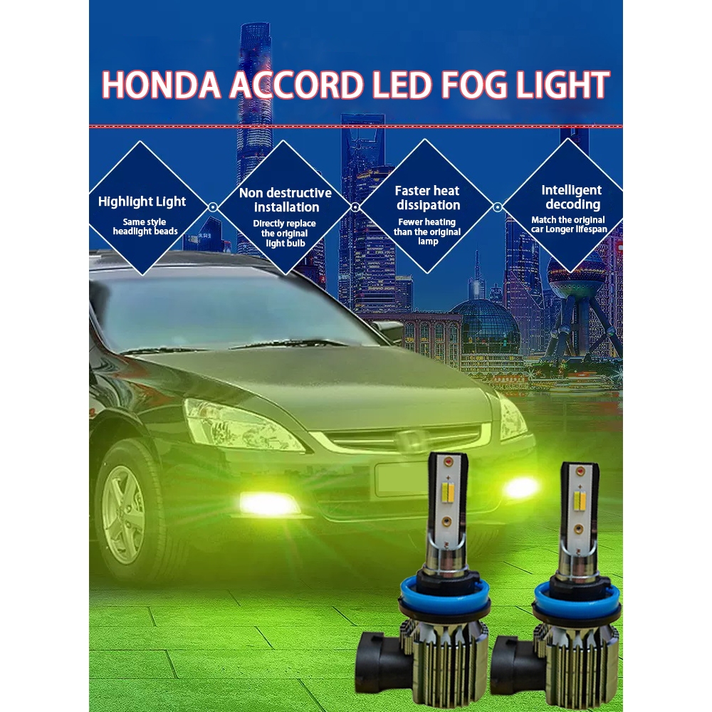HONDA 汽車 LED 霧燈雙色 8 款 LED 霧燈 H11 H8 霧燈 LED 燈泡本田雅閣 2003-2007