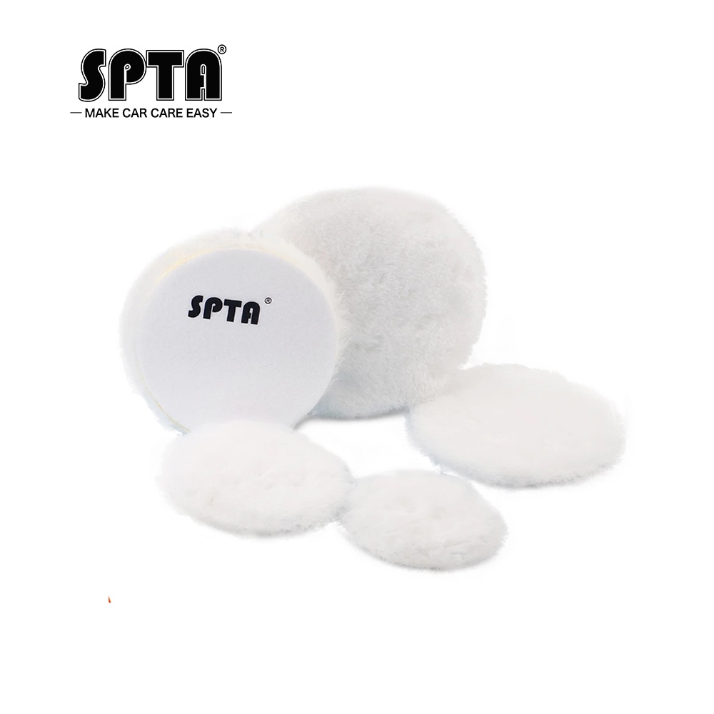 (批量銷售) SPTA 2吋/3吋/4吋/5吋/6吋/7吋 羊毛拋光墊用於 RO/DA/GA 汽車拋光機拋光墊打蠟還原