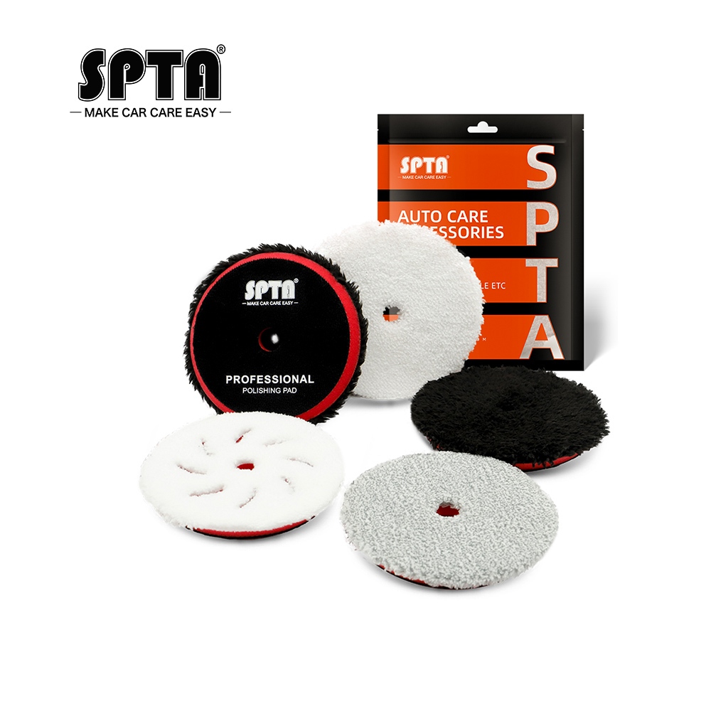 (批量銷售) SPTA 3吋/5吋/6吋 快速整理超細纖維拋光墊收蠟盤適用於 DA/RO 汽車拋光機汽車美容劃痕處理 自