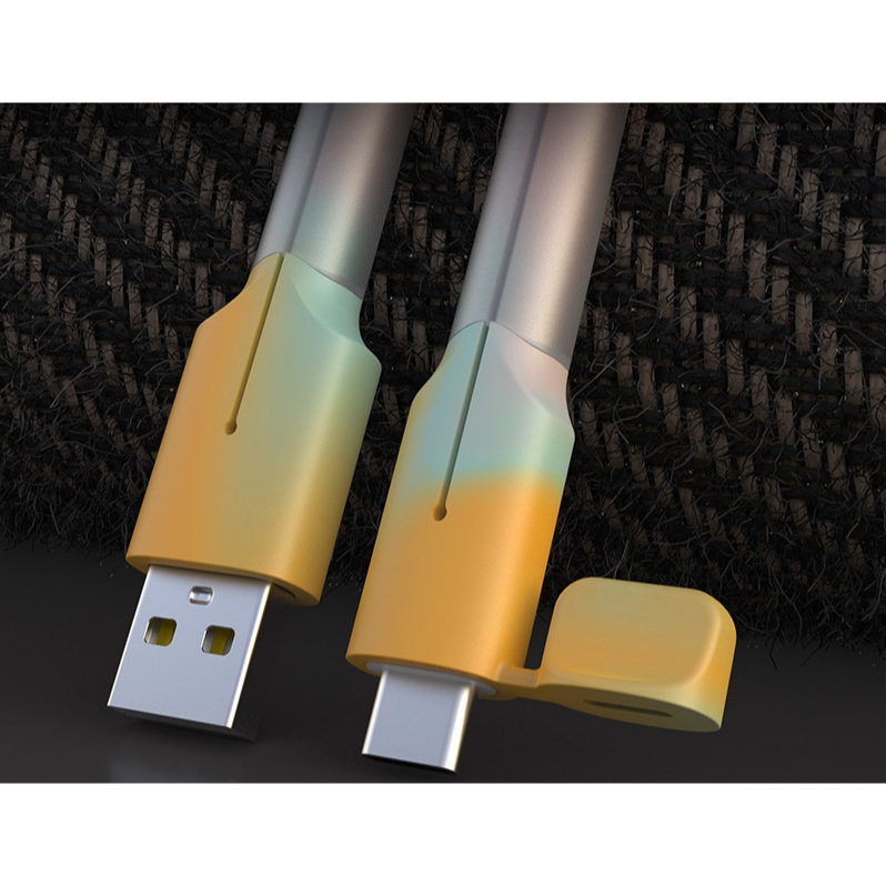 適用於 Android 和 iP-18/20w Type C/USB 充電器電纜矽膠套防斷裂的電纜保護器