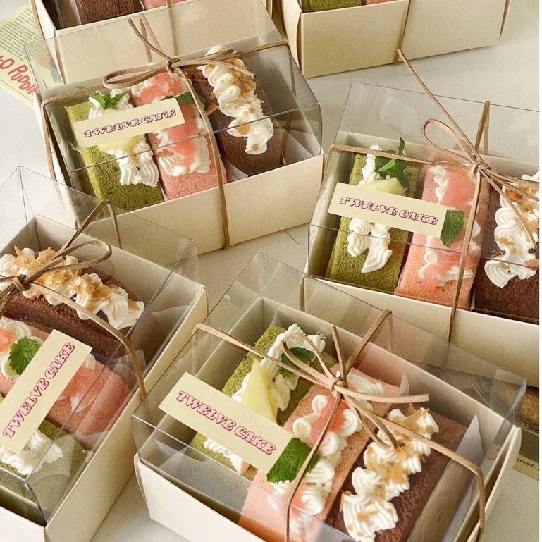 【現貨】【毛巾捲包裝盒】毛巾卷 瑞士捲 西點透明盒 馬卡龍 蛋糕卷 包裝盒 韓系 常溫 甜品 打包盒