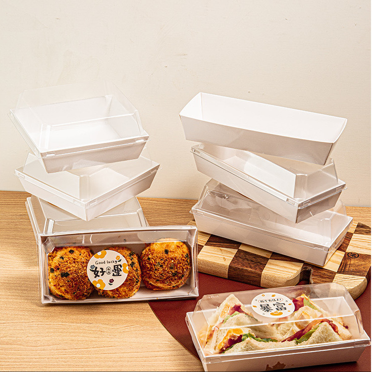 【現貨】【三明治包裝盒】三明治 包装盒 蛋糕盒子 蛋糕卷 打包盒 肉松小贝 甜品 方形盒 烘焙 雪媚娘