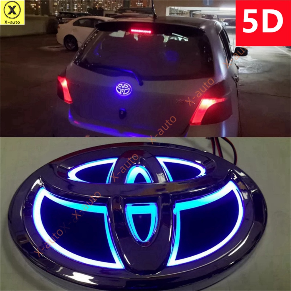 豐田 5D 和 2D 汽車 LED 標誌徽標徽章燈 - 適合前或後 - 適合 RAV4、REIZ、PRADO、卡羅拉、皇