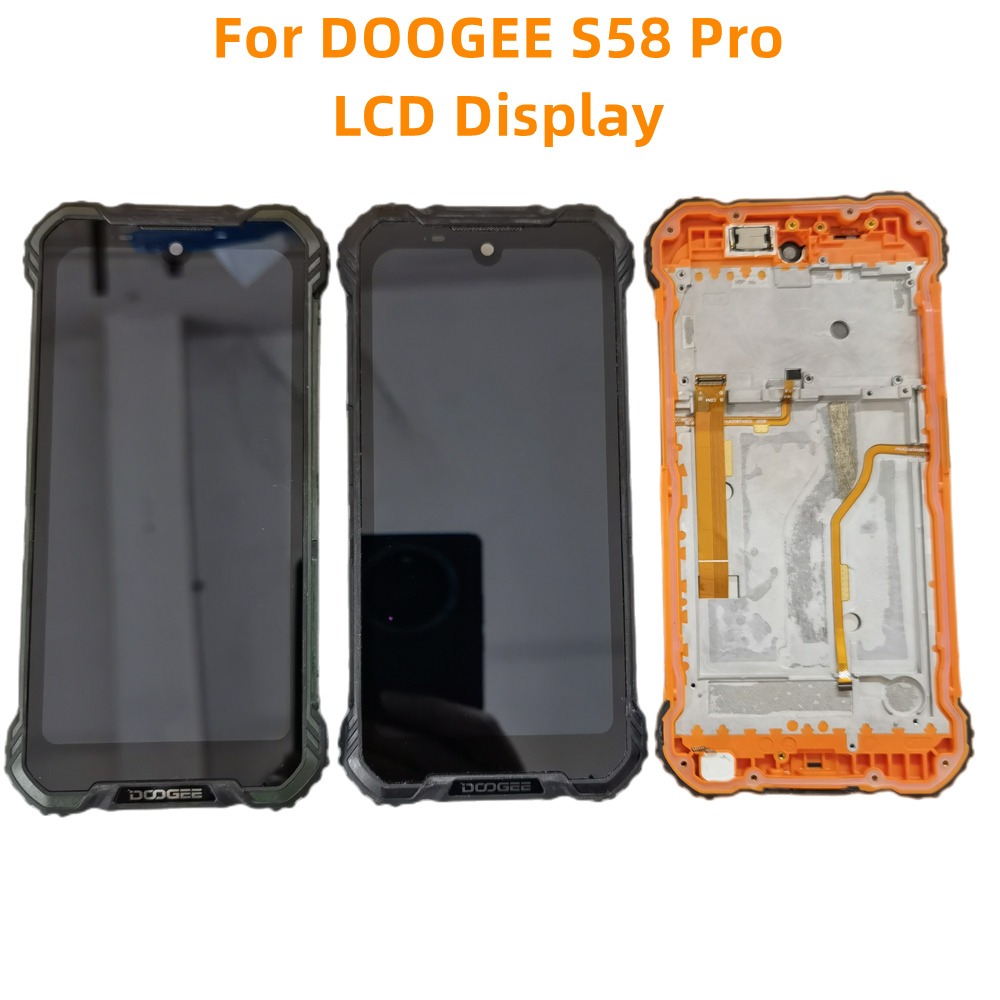5.7 英寸原裝 DOOGEE S58 Pro LCD 顯示屏玻璃帶框架觸摸屏數字化儀組件更換玻璃