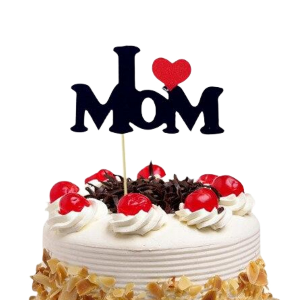 派對蛋糕裝飾插牌母親節快樂 我愛媽媽生日蛋糕裝飾插卡