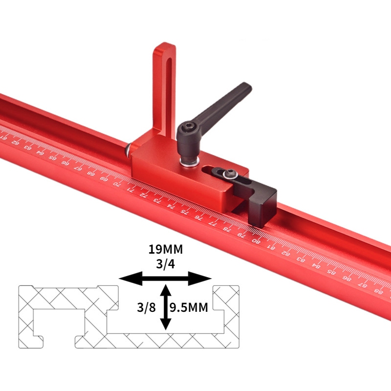 木工45型滑槽限位器导轨定位器木工桌倒装台靠山滑轨可调挡块