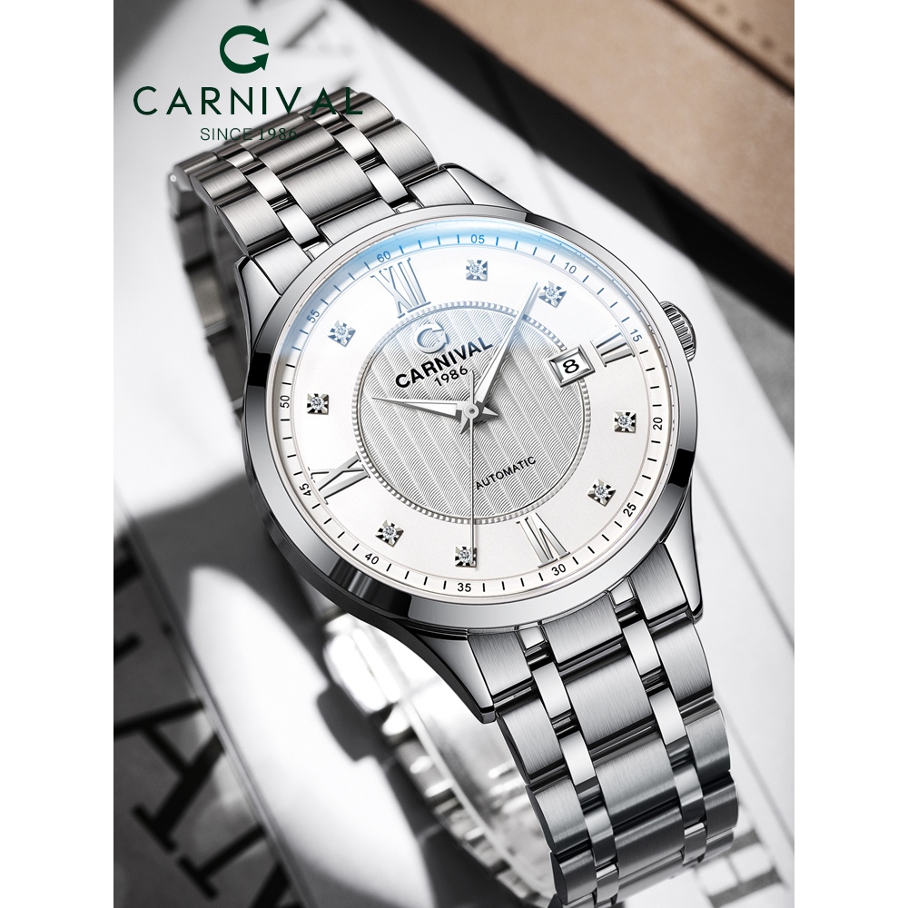 CARNIVAL嘉年華8098品牌機械錶男生品質時尚全自動機械錶防水日曆手錶全夜光進口機芯腕錶高級禮品