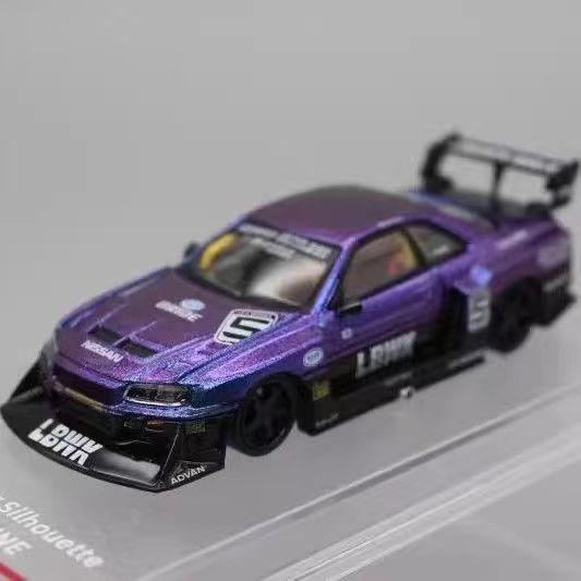 CM Model 變色紫 1/64 房車跑車R34合金車模型 GT-R ER34 LB寬體適用於日產