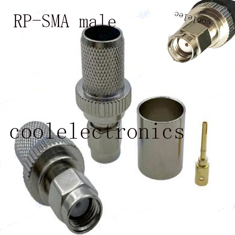 5 件 RP-SMA 公插頭壓接用於 RG8 RG213 LMR400 RG214 50-7 適配器電纜連接器