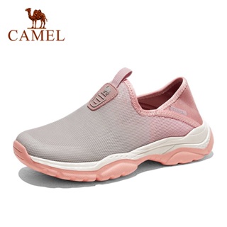 Camel戶外女網面鞋透氣網面休閒防滑運動鞋