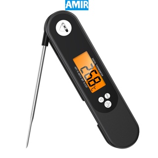 Amir 數字肉類溫度計即時讀取食物溫度計,用於燒烤烹飪,帶可折疊長探針,用於廚房牛奶