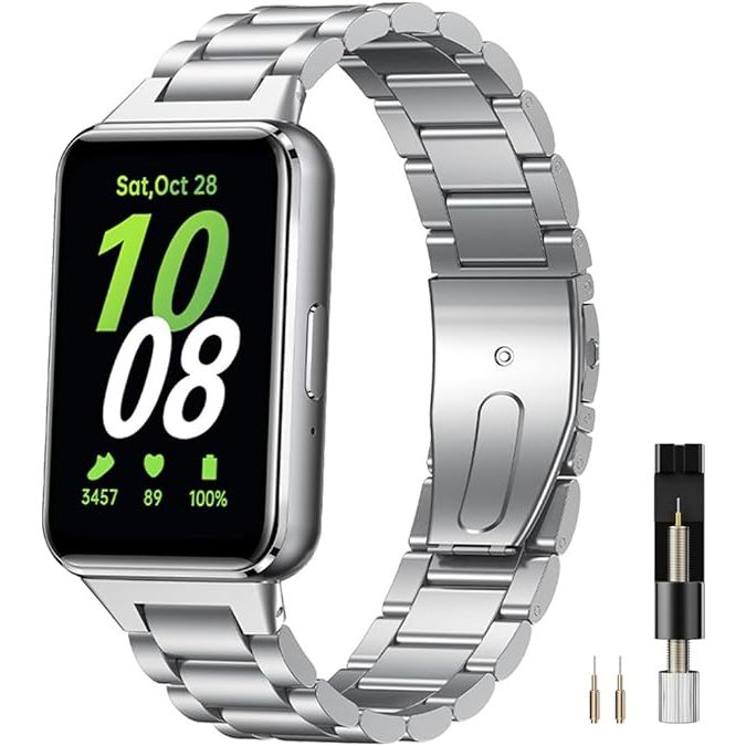 金屬錶帶兼容三星 Samsung Galaxy Fit 3/Fit3 不銹鋼錶帶適用於 Galaxy Fit 3 手錶