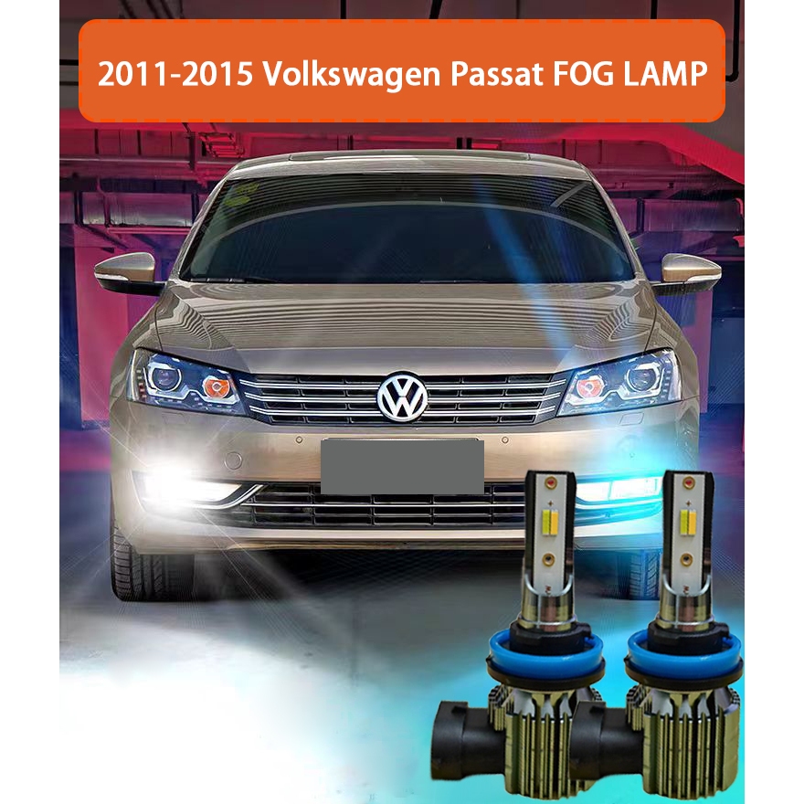 VOLKSWAGEN 2 件 H11 霧燈適用於大眾帕薩特 2011-2015 超亮霧燈 H11 LED 前霧燈金燈/白