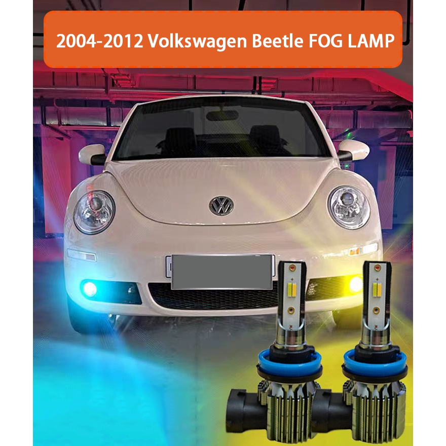 VOLKSWAGEN 2 件 H11 霧燈適用於大眾甲殼蟲 2004-2012 超亮霧燈 H11 LED 前霧燈金燈/白