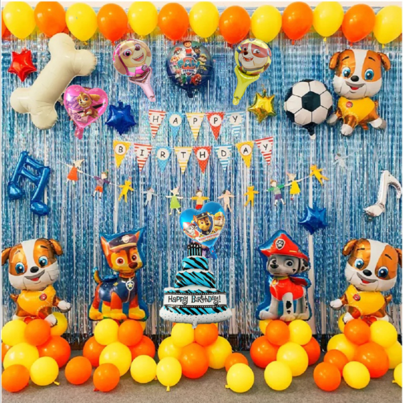 70件套汪汪隊兒童主題生日佈置氣球裝潢汪汪隊立大功寶寶周歲派對活動背景牆
