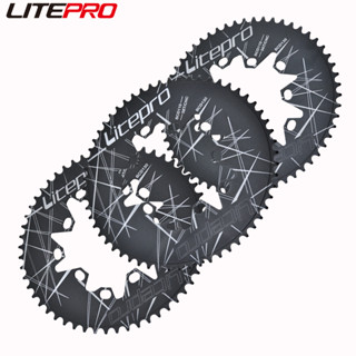 Litepro MTB公路自行車雙橢圓鏈環BCD 110 130mm 54 56 58T自行車鏈輪曲柄