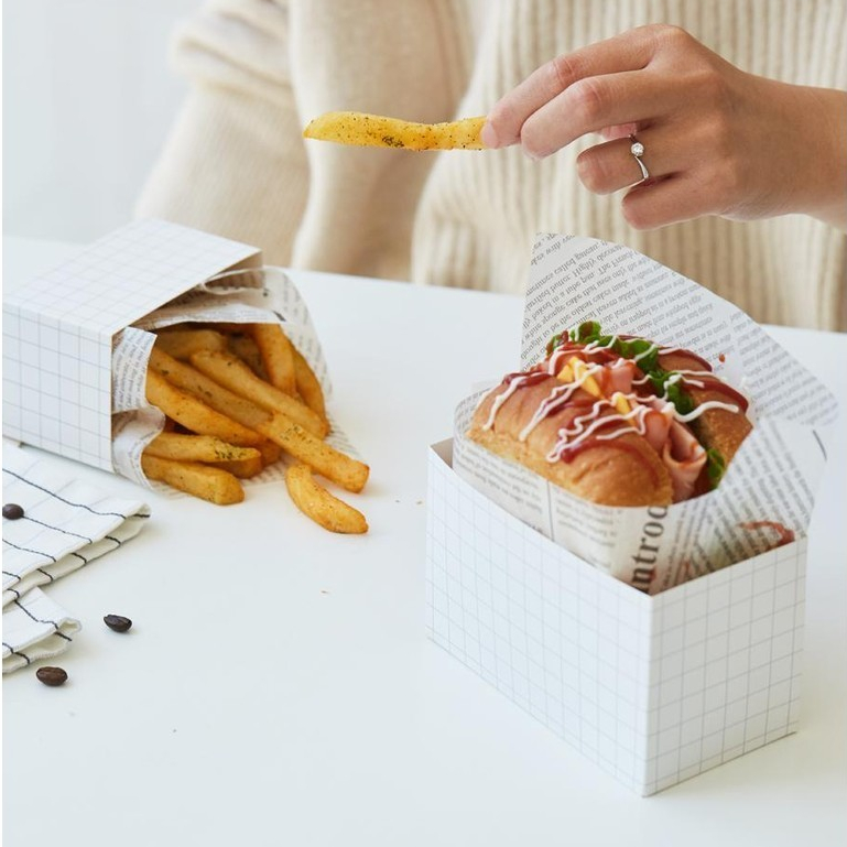 【現貨】【三明治包裝盒】韓國 網紅 咖啡店 小吃店 餐廳 創意 厚蛋 三明治 吐司盒 早餐 一人食 包裝盒
