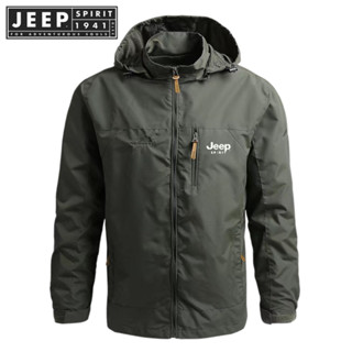 JEEP SPIRIT 1941 ESTD 登山夾克戶外夾克男士夾克登山服防風防水連帽運動夾克