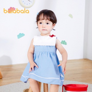 Balabala嬰兒連衣裙兒童女童裙子寶寶夏裝洋氣公主裙潮甜美可愛