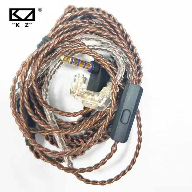 Kz 高純度無氧銅麻花升級電纜 KZ 耳機原裝電纜 KZ ZSX ZS6 ZST ZSR ZS10 C12 AS16 A