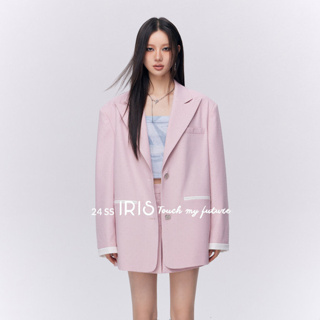 「原創設計」IRIS x TRIL 系列 24新款 粉色花花西裝外套IB111720