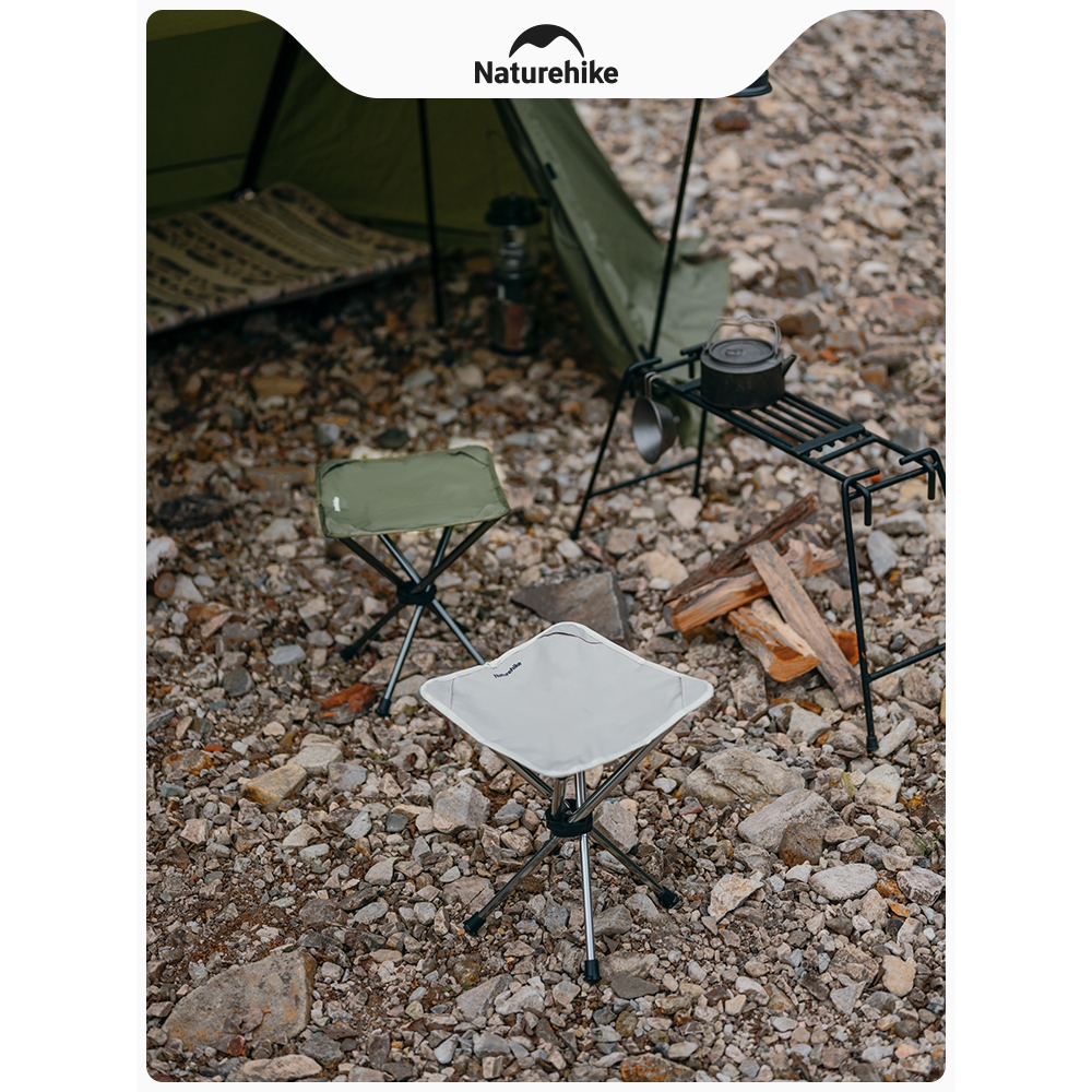 Naturehike鋁合金伸縮四角凳便攜戶外露營野營椅子釣魚板凳小馬紮
