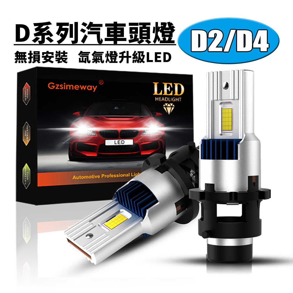 【2個!!現貨】HID大燈升級LED頭燈 D2S D2R D4S D4R D1S D3S D5S D8S 原廠直插替換