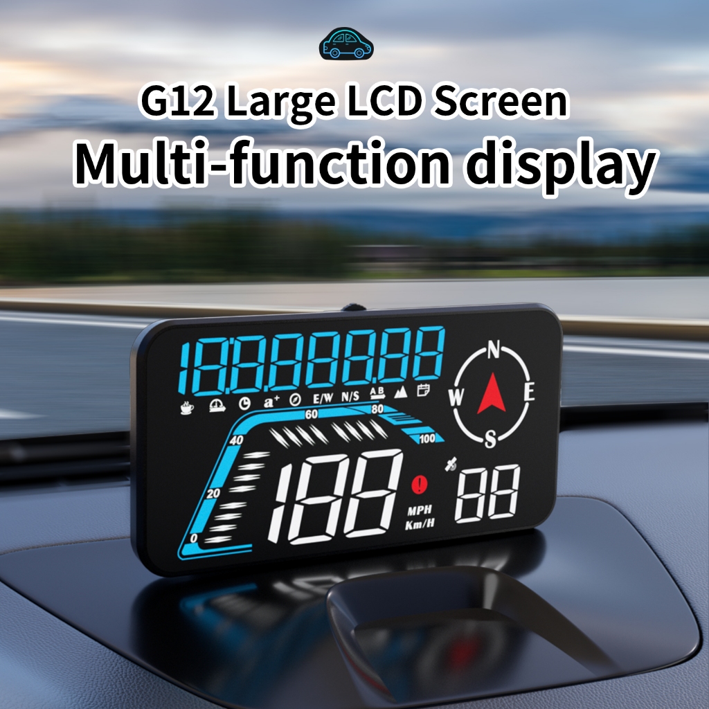 2024 新款 2.5 英寸 hud G12 熱銷汽車自動診斷工具汽車抬頭顯示器 GPS 數字車速表適用於摩托車卡車