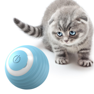 貓電動玩具球帶 LED 水龍頭滾動可充電智能滾珠寵物玩具