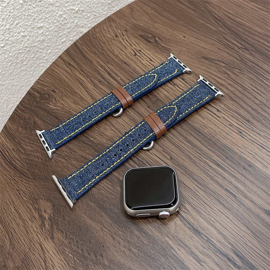 簡約設計牛仔錶帶 適用Apple Watch 蘋果手錶錶帶 iwatch s9/s8/ultra/S7/SE/6/5