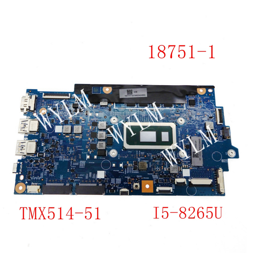 18751-1 i5-8265U CPU 8GB-RAM 筆記本主板適用於宏碁 TMX514-51 筆記本電腦主板 10