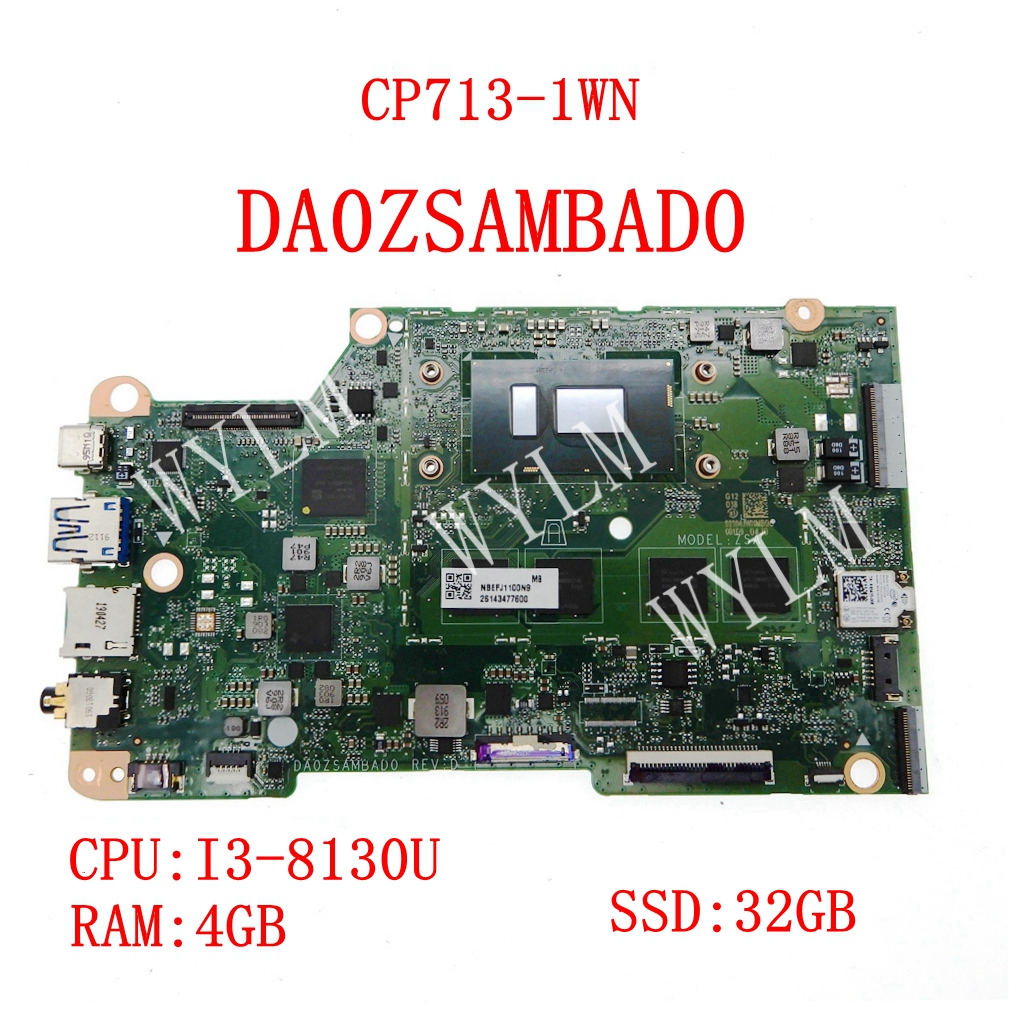 Da0zsambad0 I3-8130U CPU 4GB-RAM 32GB-SSD 筆記本電腦主板適用於宏碁 Chrom