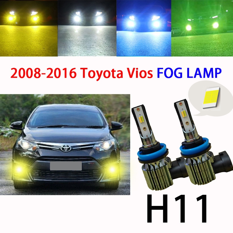 丰田威驰 適用於 TOYOTA VioS 2008-2016 fog lamp LED 燈泡冰藍色白色黃色 Lampu