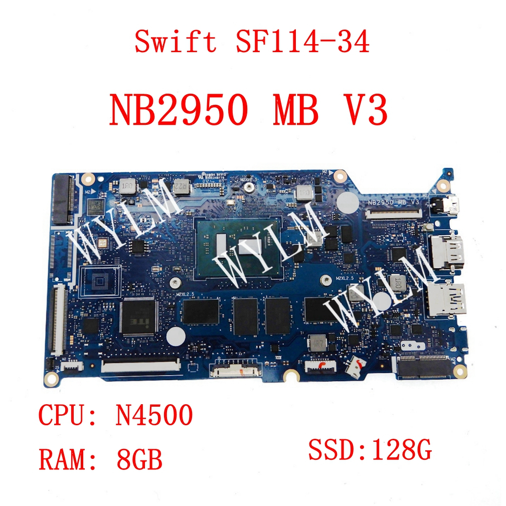 Nb2950_mb_v3 N4500 8GB-RAM 128GB-SSD 主板適用於宏碁 Swift SF114-34