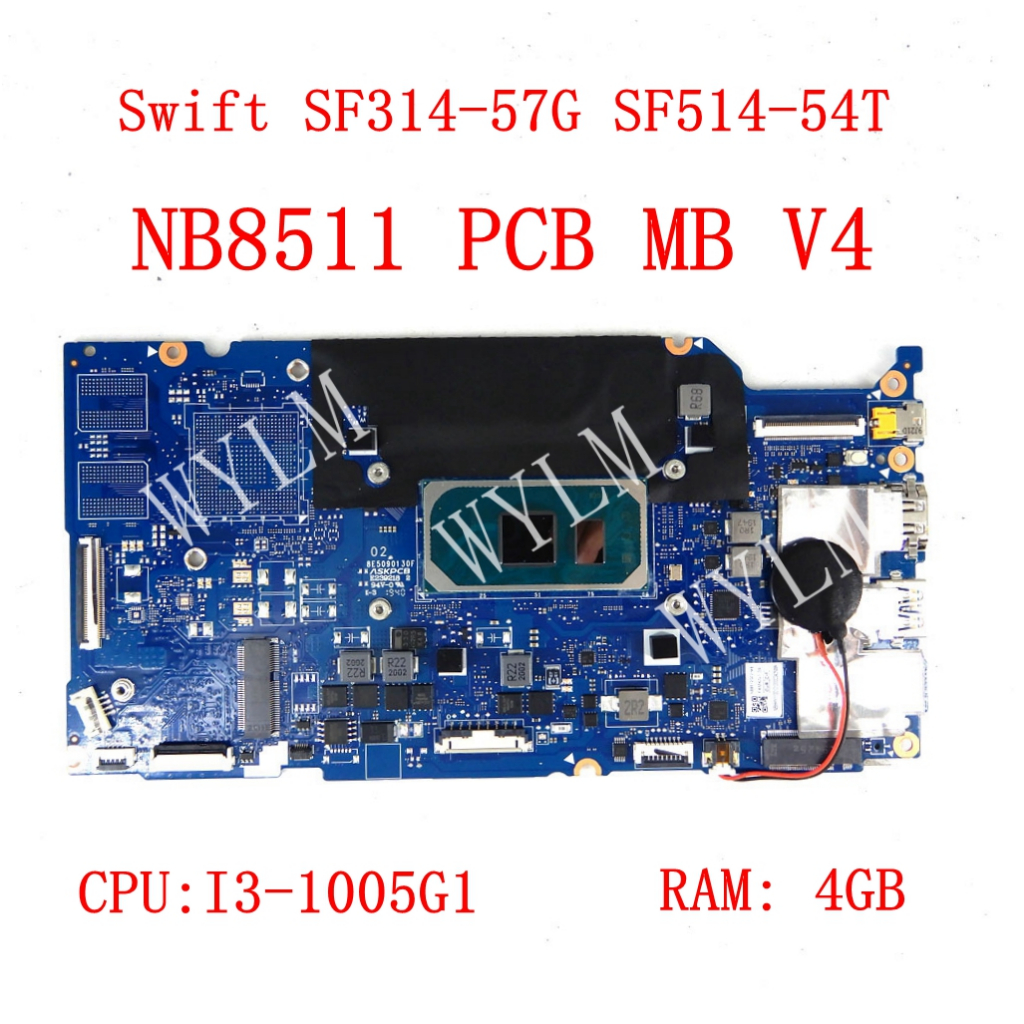 Nb8511_pcb_mb_v4 i3 -10th CPU 4G-RAM 主板適用於宏碁 SF314-57 SF314-