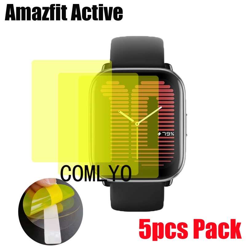 適用於 Amazfit Active 智能手錶 屏幕保護膜 軟膜 超薄 高清 TPU 防刮 貼膜