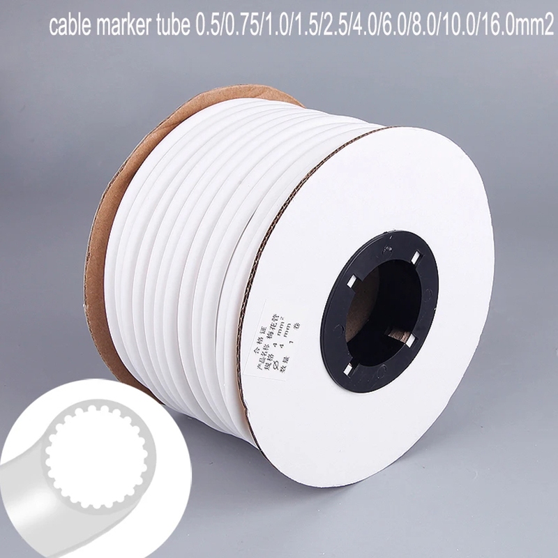 Pvc 標記管套管手寫套圈印刷機號梅花管電線套管空白電纜標記 PVC 代碼管 0.5mm2 -75mm2