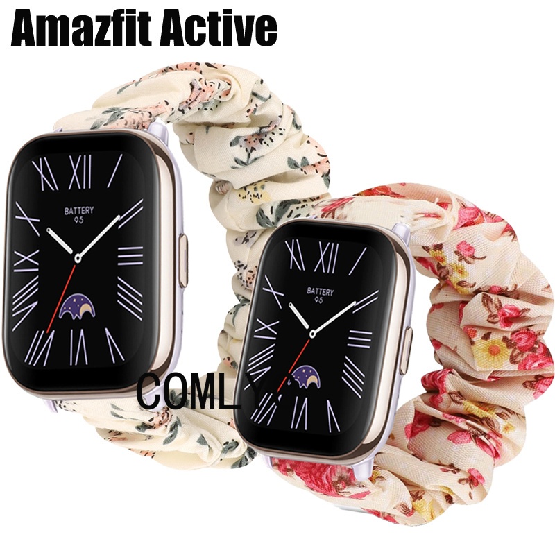 適用於 Amazfit Active 錶帶 碎花 大腸圈 柔軟 華米智能手錶 女生款 女款 腕帶