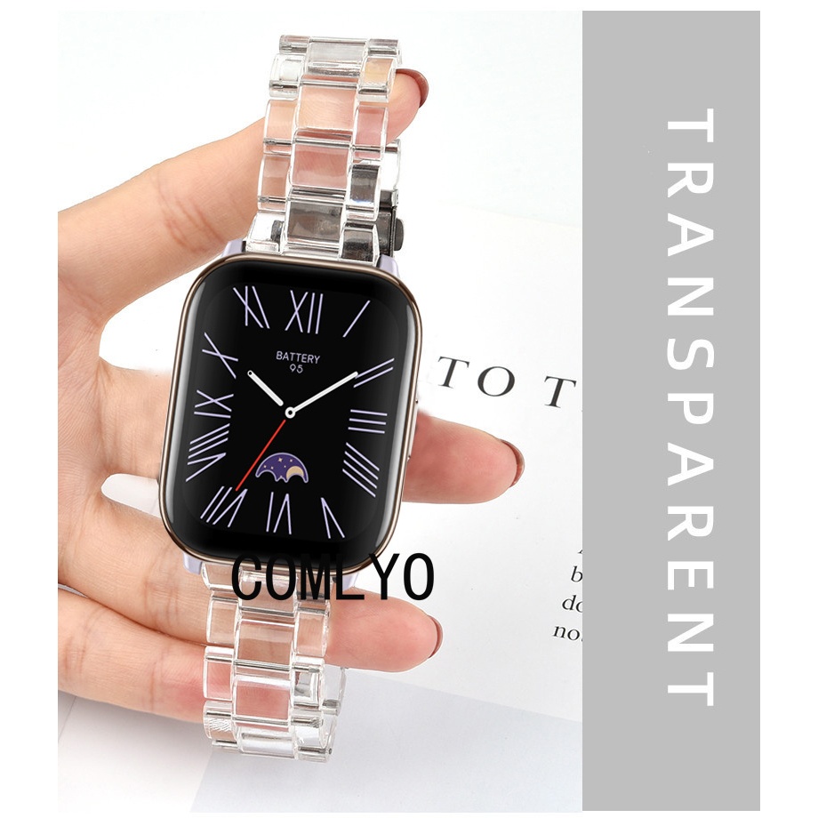 適用於 華米 Amazfit Active 錶帶 智能手錶 冰川 塑料 PC 可調節 男女款替換錶帶